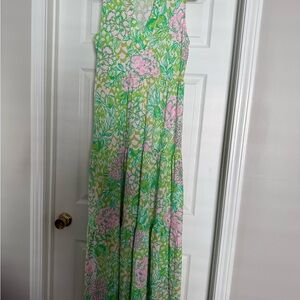 Lilly Pulitzer Maxi Dress in Pink and Green Floral